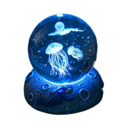 Crystal Ball with Luminous Resin Base - Elegant Decorative Piece