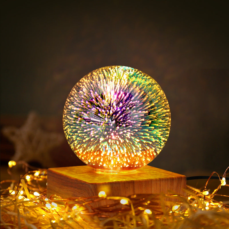 3D Firework Crystal Ball Night Light – Romantic Star LED Light for Home & Christmas Decor