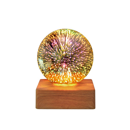 3D Firework Crystal Ball Night Light – Romantic Star LED Light for Home & Christmas Decor