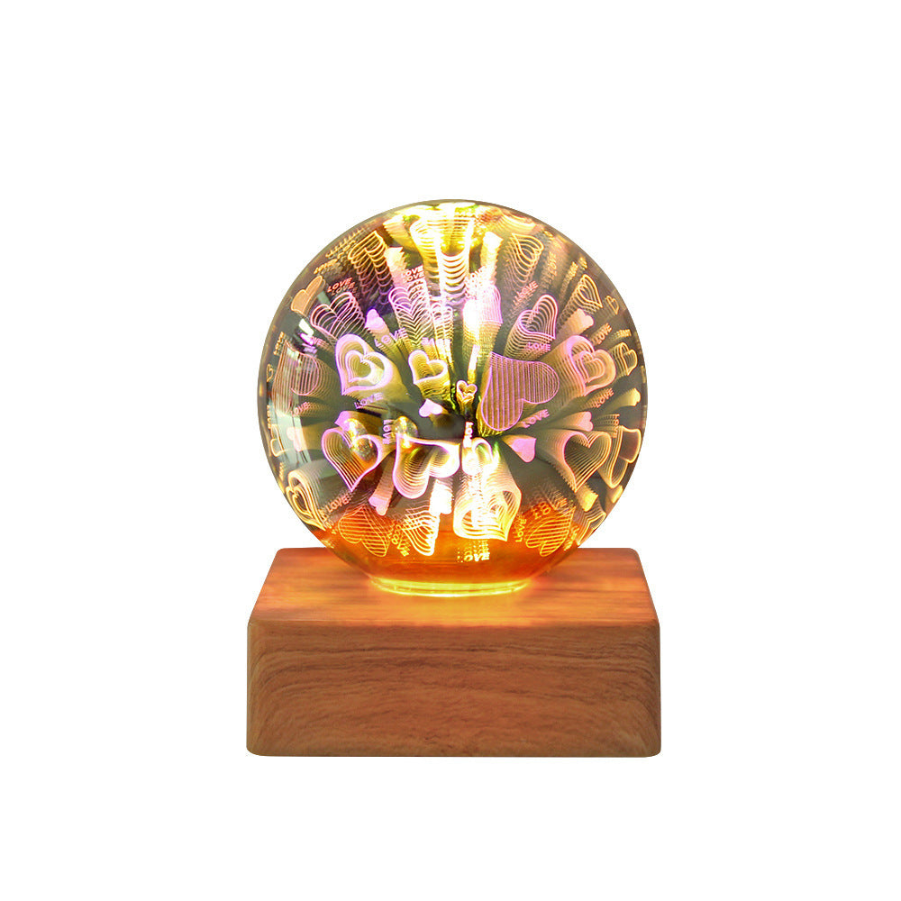 3D Firework Crystal Ball Night Light – Romantic Star LED Light for Home & Christmas Decor