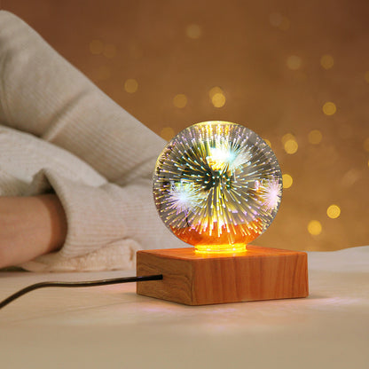 3D Firework Crystal Ball Night Light – Romantic Star LED Light for Home & Christmas Decor