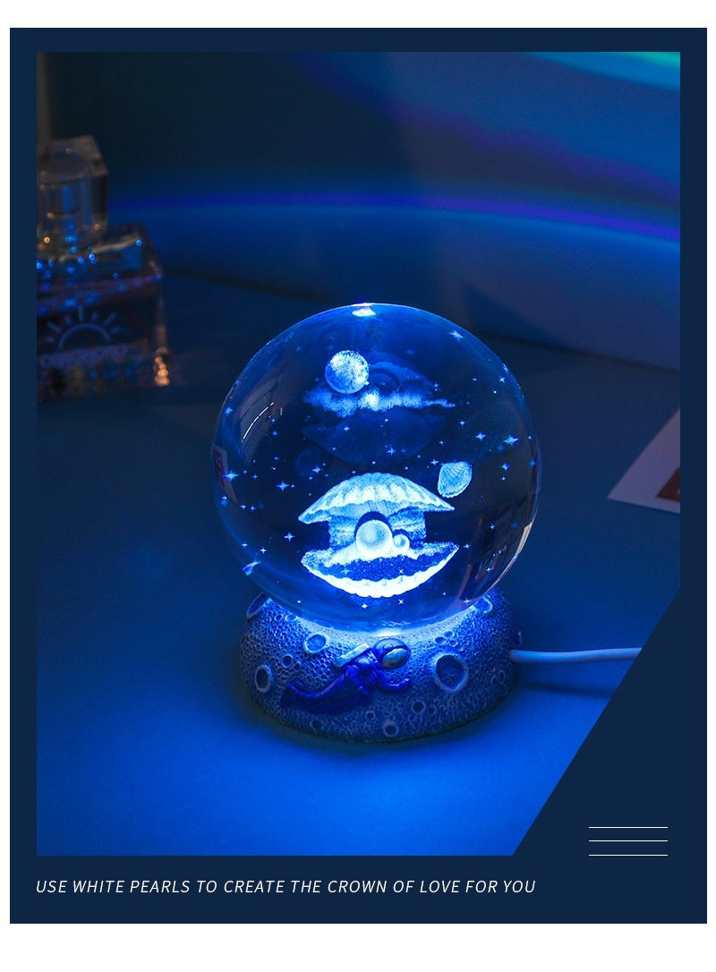 Crystal Ball with Luminous Resin Base - Elegant Decorative Piece