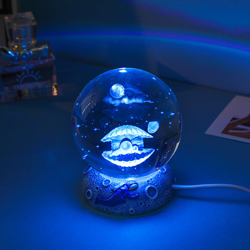 Crystal Ball with Luminous Resin Base - Elegant Decorative Piece