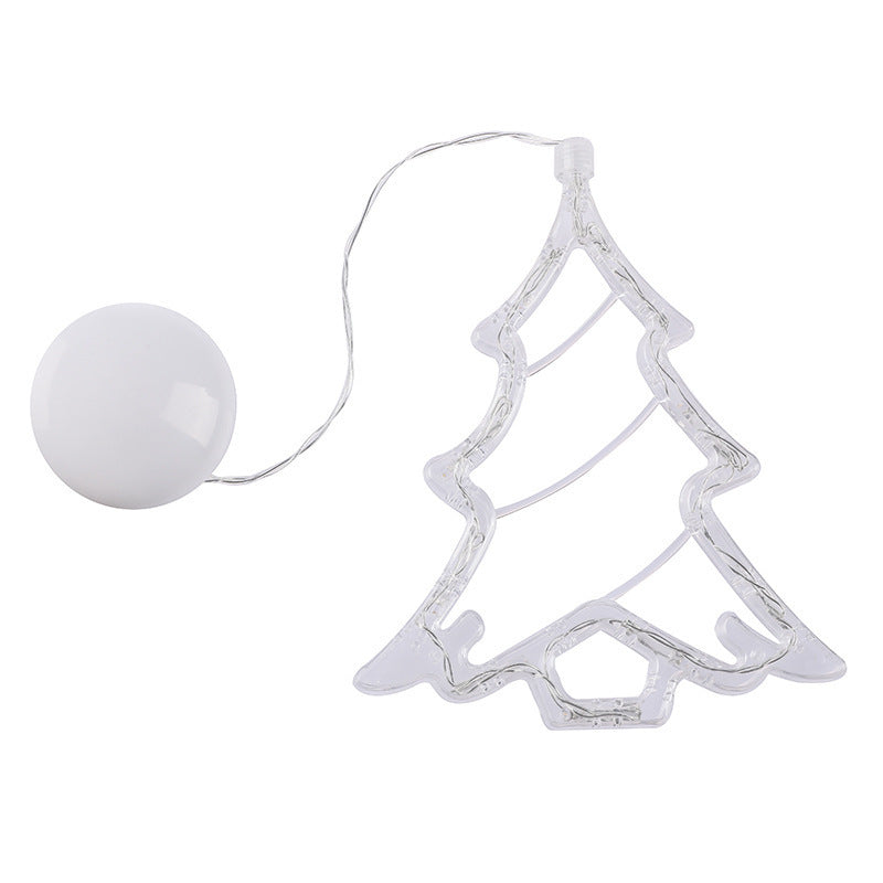 Lustre de LED com ventosa para Natal – Luzes de janela de Papai Noel, alce e boneco de neve para decoração de festas de fim de ano. 