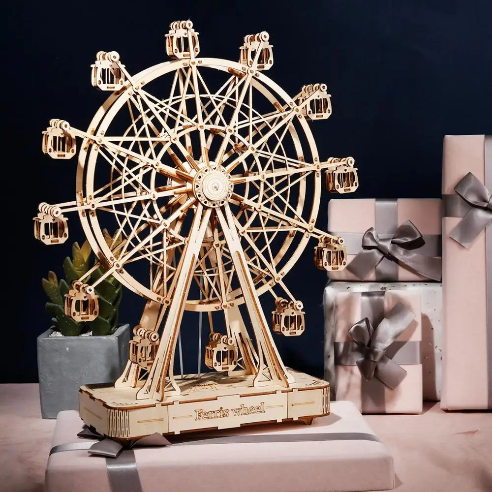 DIY 3D Wooden Ferris Wheel Model Kit – 232-Piece Rotatable Building Set | Perfect Assembly