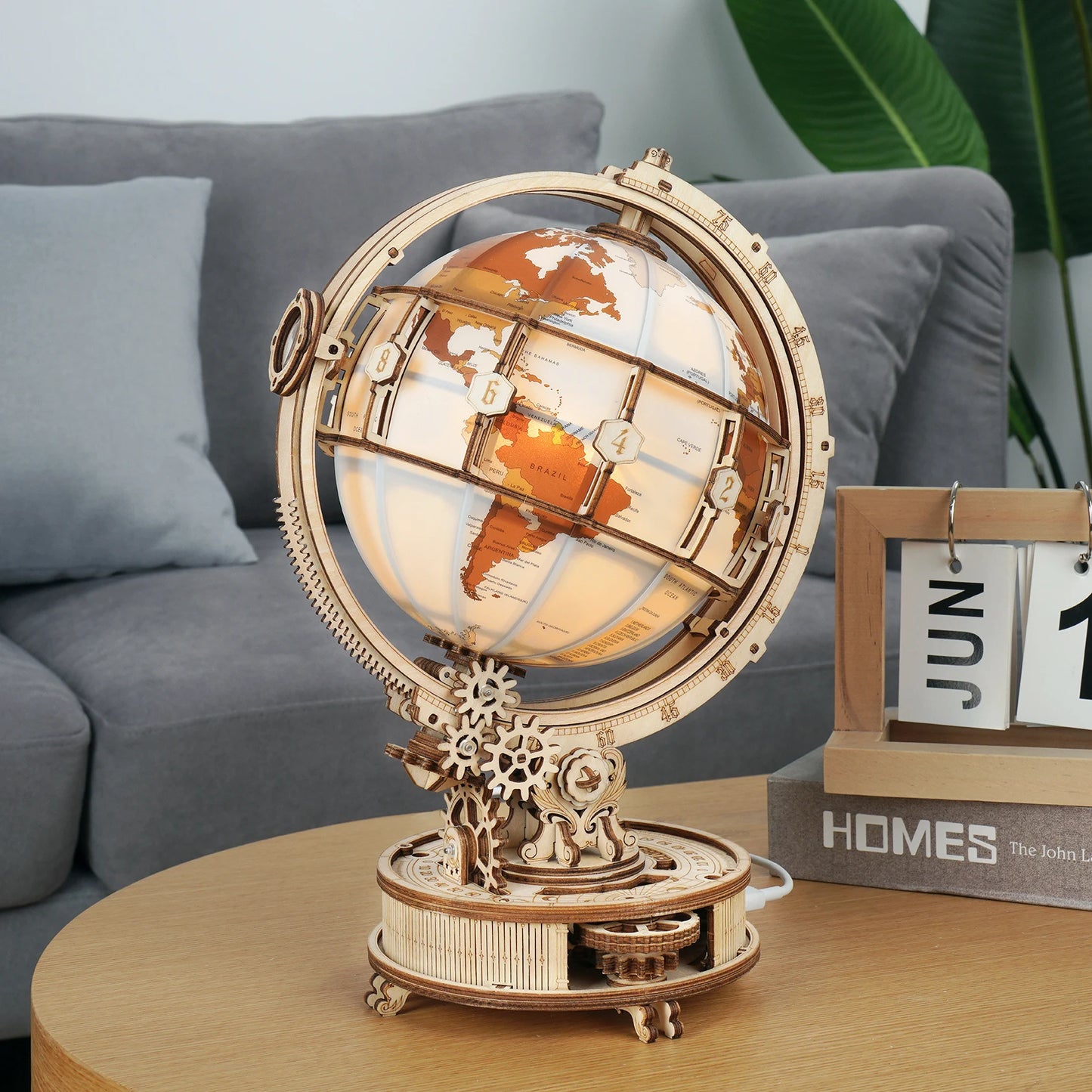 DIY 3D Wooden Globe Lamp Puzzle – Creative Building Kit | Functional Home Decor and Unique Gift Idea