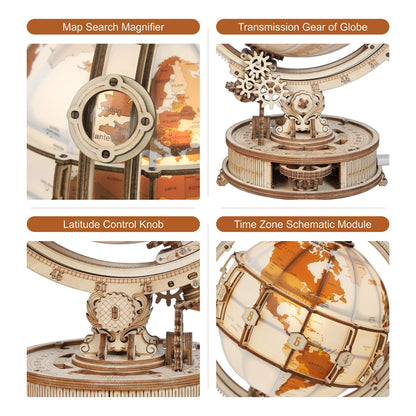 DIY 3D Wooden Globe Lamp Puzzle – Creative Building Kit | Functional Home Decor and Unique Gift Idea