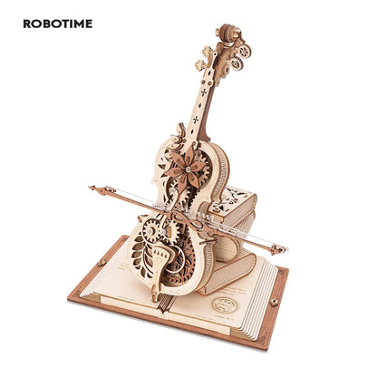 DIY 3D Wooden Cello Puzzle – Mechanical Music Box with Moveable Design