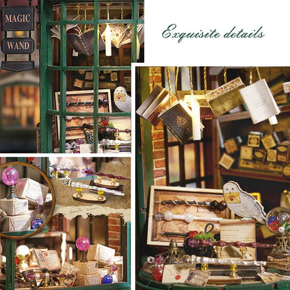 Magical Wand Shop DIY Mini Bookshelf Kit with Furniture & LED