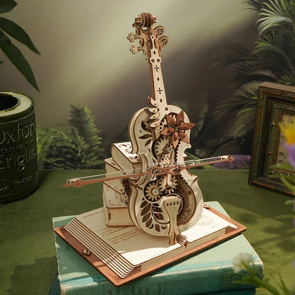 DIY 3D Wooden Cello Puzzle – Mechanical Music Box with Moveable Design