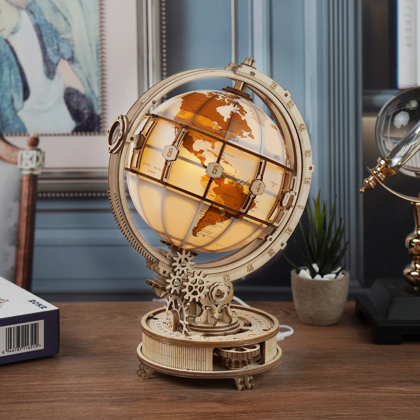 DIY 3D Wooden Globe Lamp Puzzle – Creative Building Kit | Functional Home Decor and Unique Gift Idea