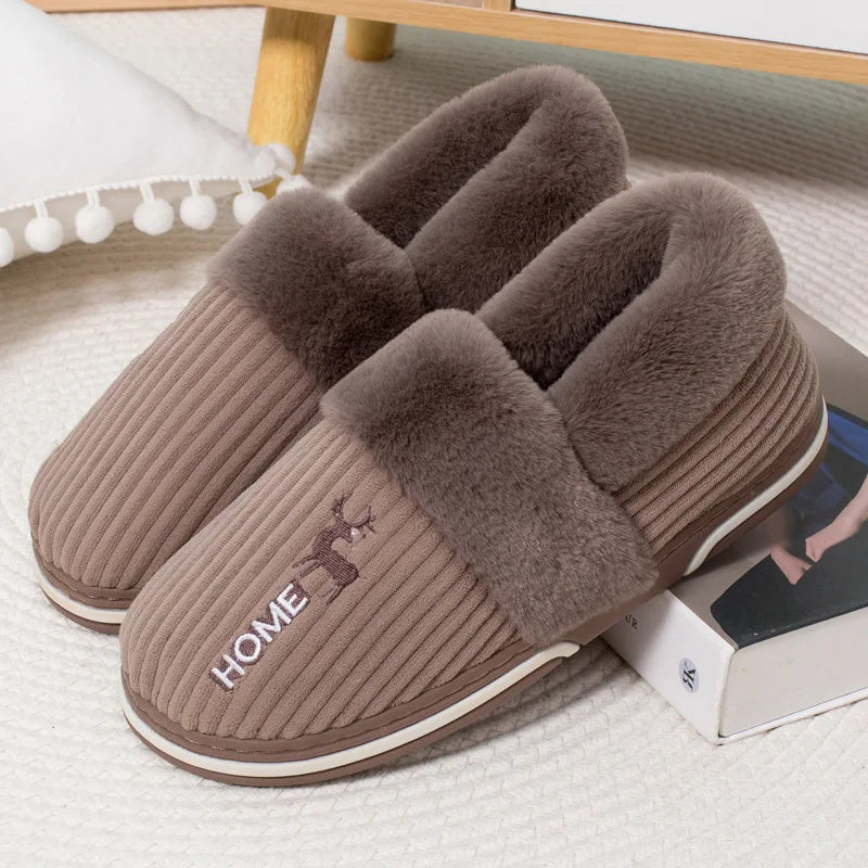 Bebealy Winter Indoor Shoes - Plush & Warm for Men & Women