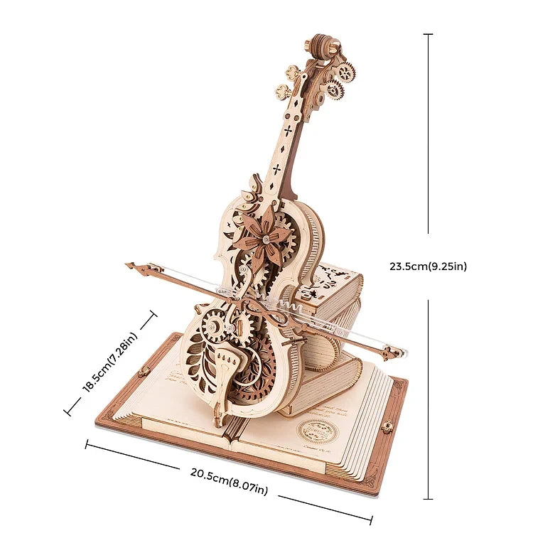 DIY 3D Wooden Cello Puzzle – Mechanical Music Box with Moveable Design