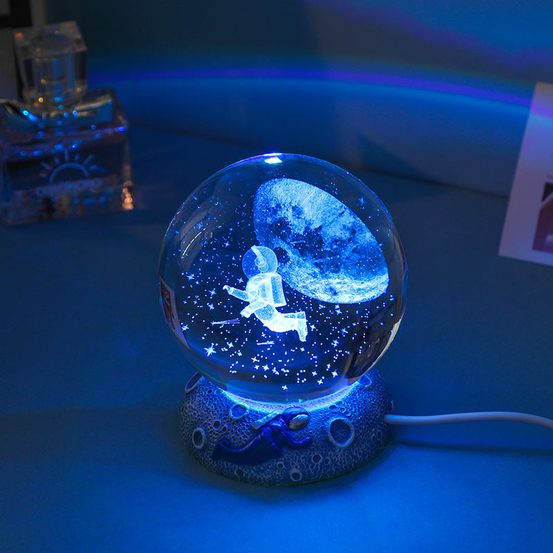 Crystal Ball with Luminous Resin Base - Elegant Decorative Piece