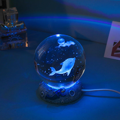 Crystal Ball with Luminous Resin Base - Elegant Decorative Piece